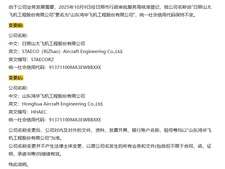 公司名称变更声明 公司名称变更声明
